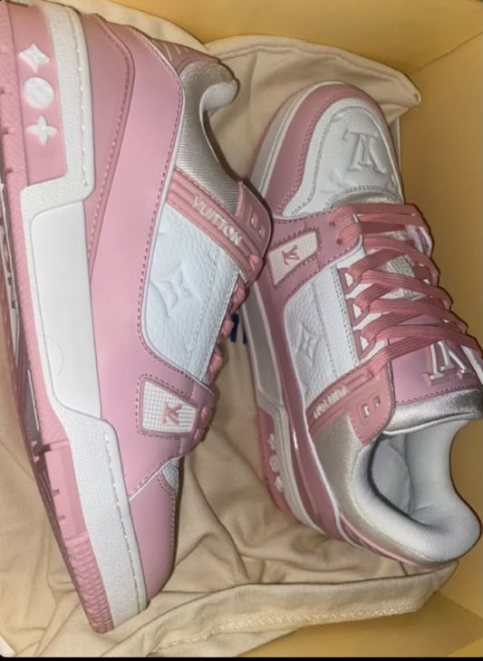 Pink Louis Vuitton Trainers + Free Gift + Free Shipping