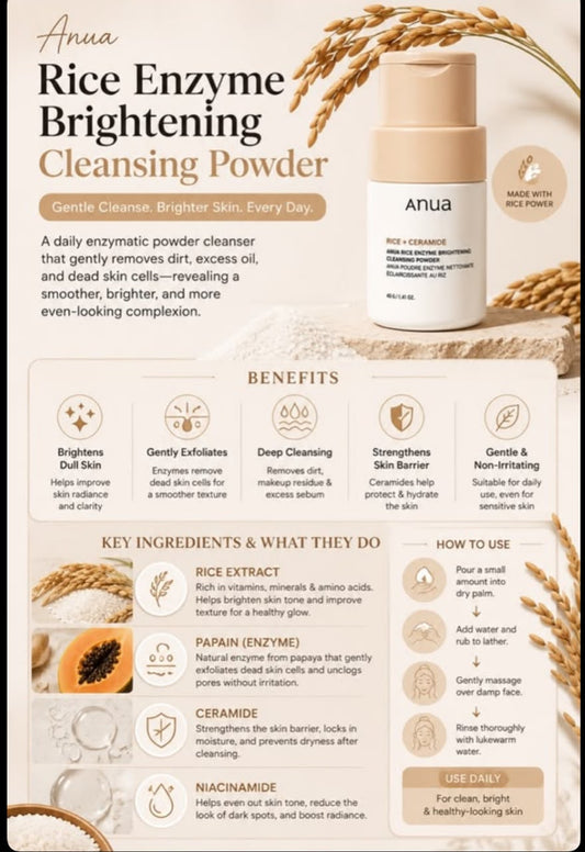 Anua Rice Ceramic Enzyme Brightening Cleansing Powder - R50 OFF