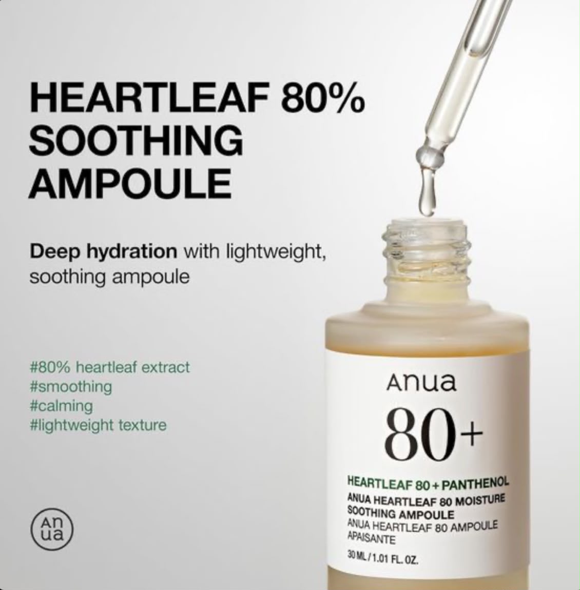 Anua Heartleaf 80% Moisture Soothing Ampoule
