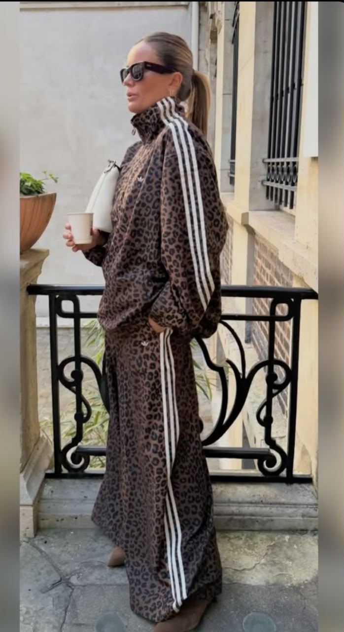 Long Sleeve Leopard Print Tracktocters + Free Shipping
