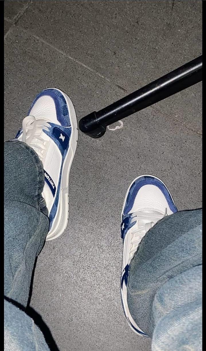 Blue Louis Vuitton Trainers + Free Gift + Shipping