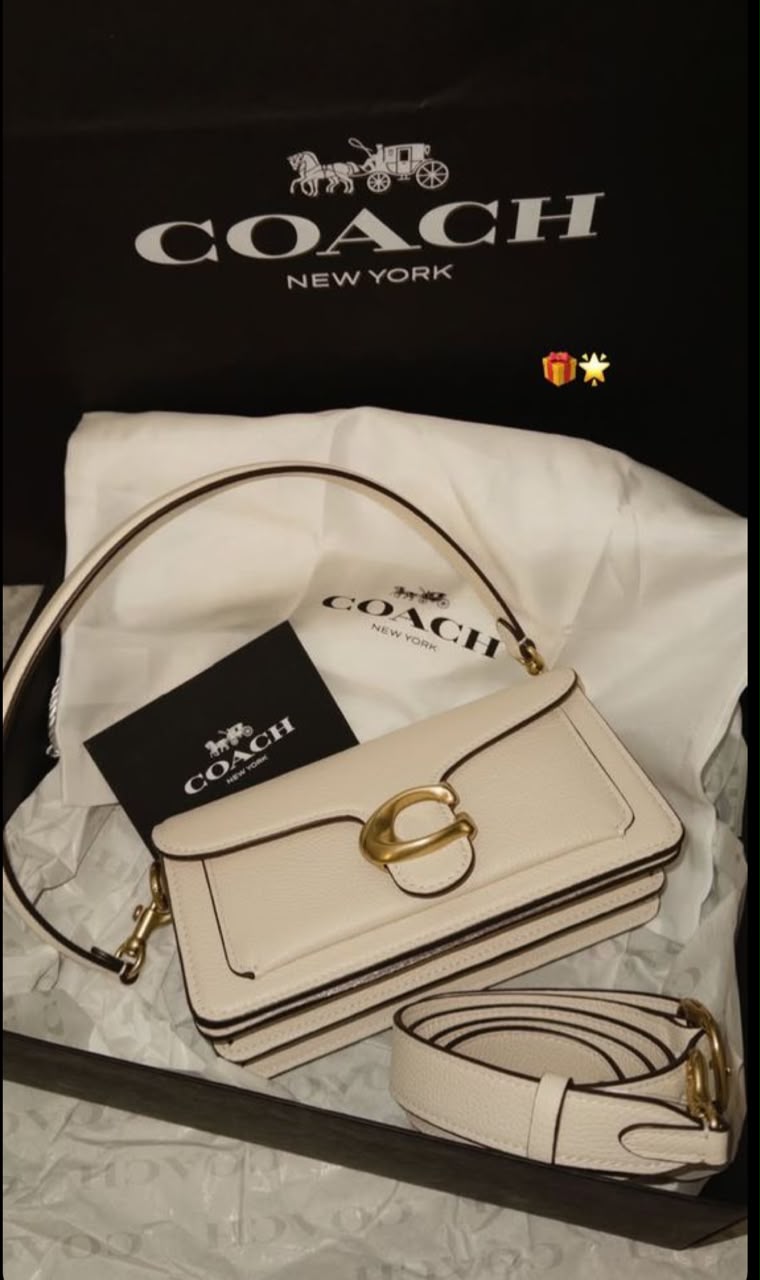 Cream White Coach Bag + Free Gift + Free Shipping