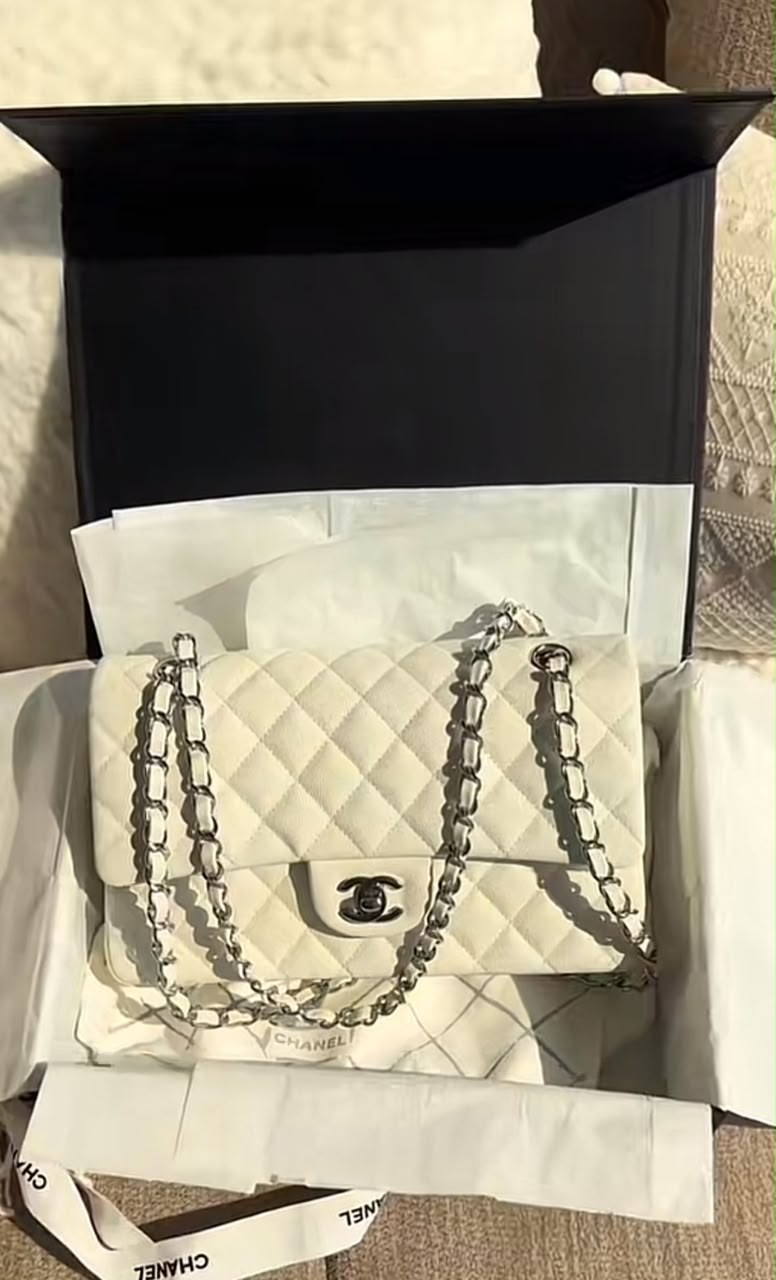 Mr Berry Classic White Vintage Chanel Bag- Iconic Elegance