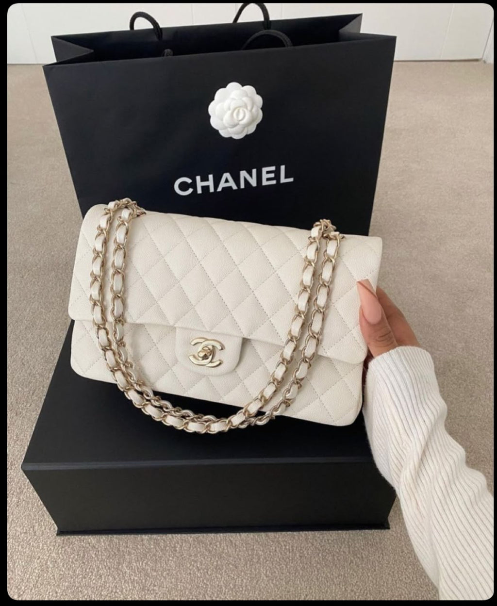 Mr Berry Classic White Vintage Chanel Bag- Iconic Elegance