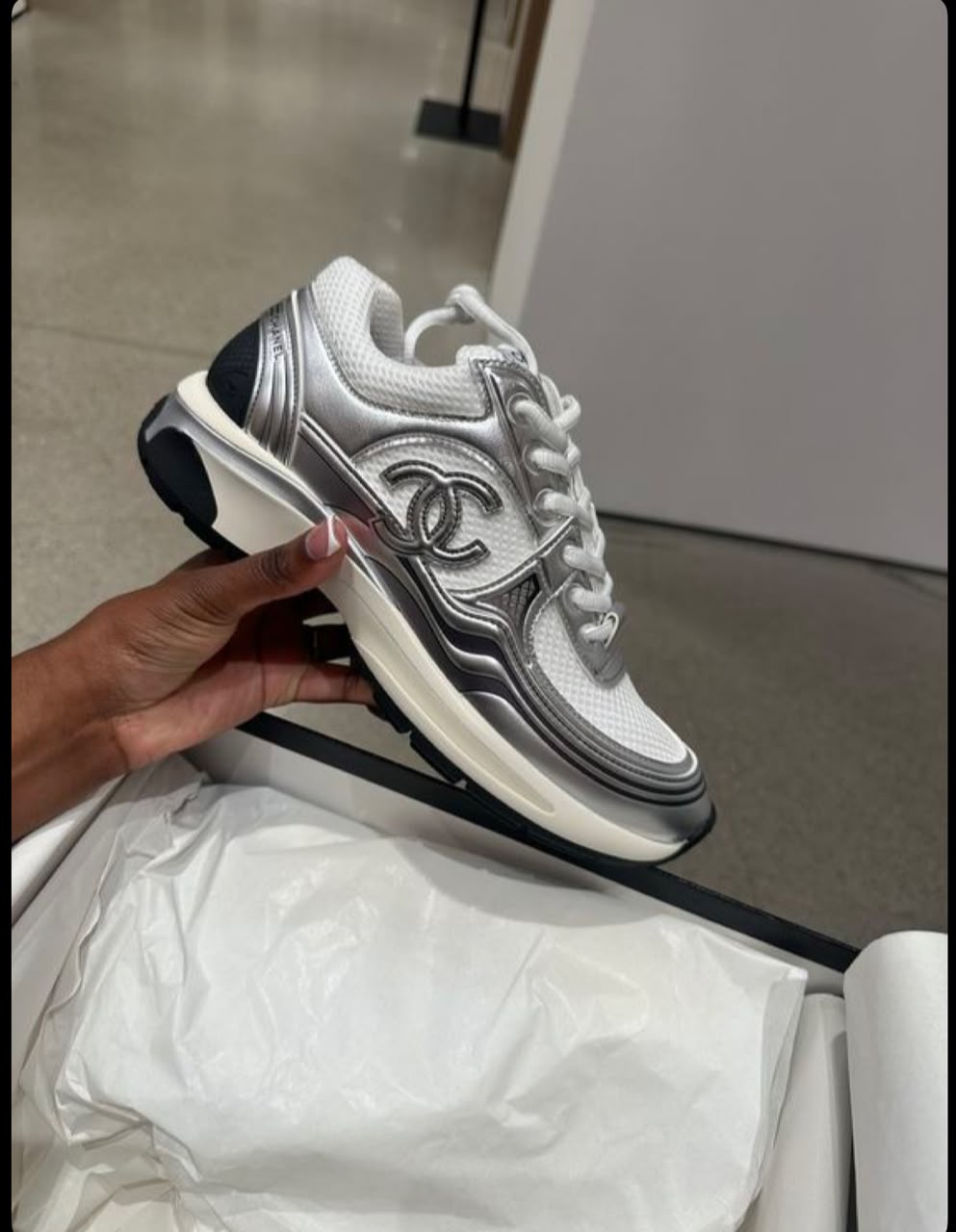 ✨👟 Luxury Chanel Sneakers 👟✨ +  (Socks or Jewellery stack)