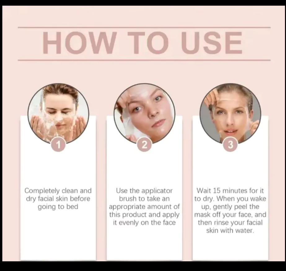 1pc Collagen Overnight Sleeping Mask, Deep moisturizing gel with Brush