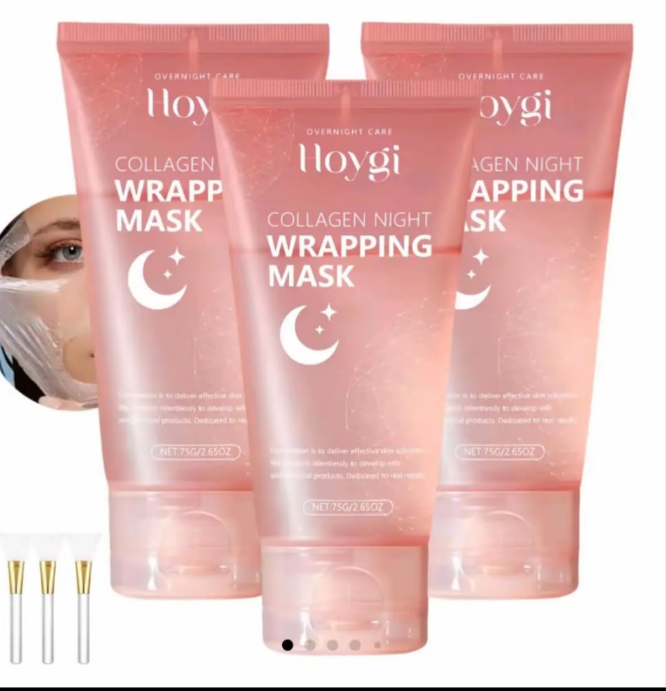 1pc Collagen Overnight Sleeping Mask, Deep moisturizing gel with Brush