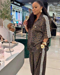 Short Sleeve Adidas Leopard Print Set + Free Jewellery Set Or Bag (Support Cash On Delivery)
