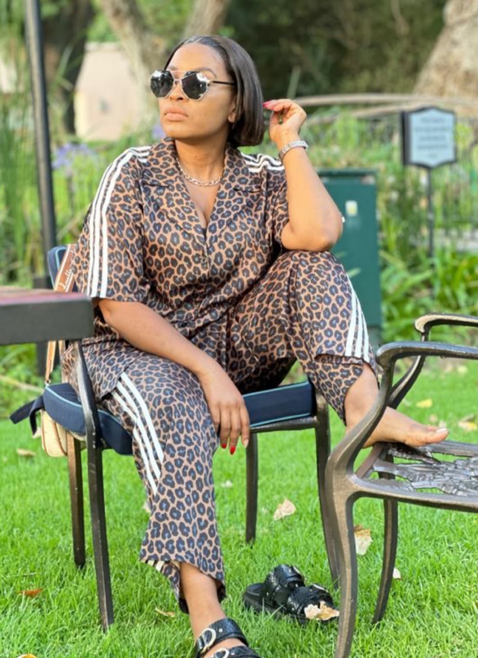 Short Sleeve Adidas Leopard Print Set + Free Jewellery Set Or Bag (Support Cash On Delivery)