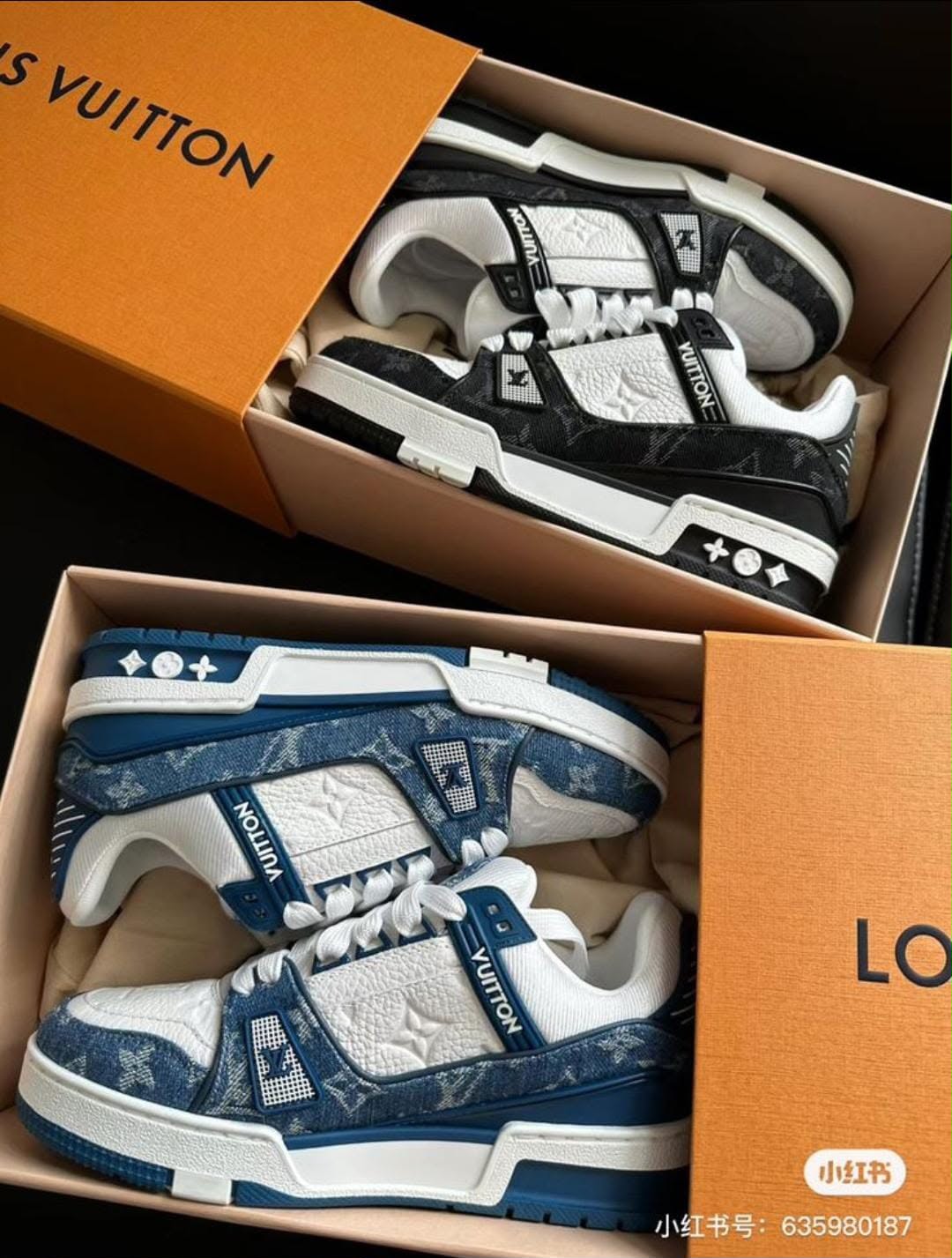 Blue Louis Vuitton Trainers + Free Gift + Shipping